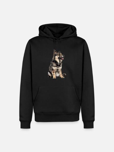 Vallhund Sapa suédois - Sweat à capuche Premium bio Homme - noir