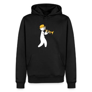 A Jazz Musician Plays The Trumpet - Men’s Premium Organic Hoodie - black - Front - Nico (187cm)