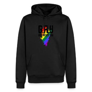 T-shirts gay Gay God vous accepte - Sweat à capuche Premium bio Homme - noir - Devant - Nico (187cm)