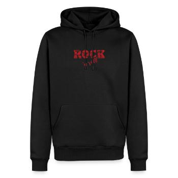 Retro Rockabilly vintage rock and roll rock n roll - Men’s Premium Organic Hoodie - black - Front - Nico (187cm)