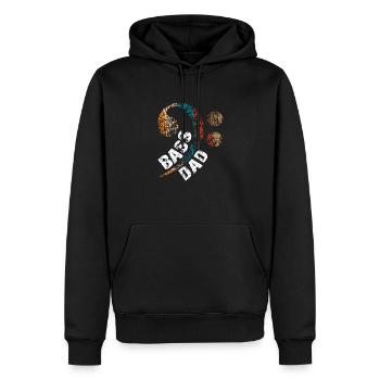 Papa spielt Bass Papa ist Bassist - Männer Premium Bio Hoodie - Schwarz - Vorne - Nico (187cm)