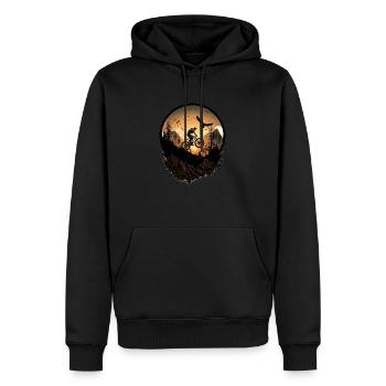 Mountain Bike BMX MTB Bike Street Trial Outdoor - Men’s Premium Organic Hoodie - black - Front - Nico (187cm)