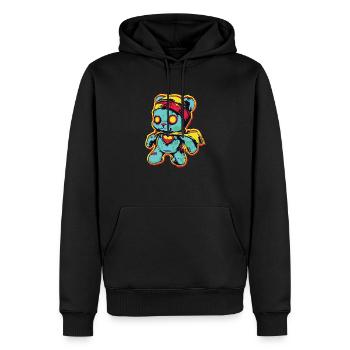 Horror Gruseliger Bär Halloween Super Scare - Männer Premium Bio Hoodie - Schwarz - Vorne - Nico (187cm)
