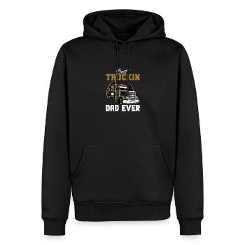 Lkw-Fahrer Trucker Vintage Sattelzug Sprüche - Männer Premium Bio Hoodie - Schwarz - Vorne - Nico (187cm)