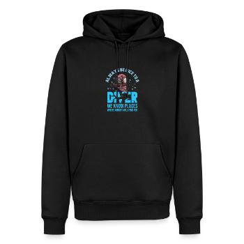 Tauchen Diving Vintage Underwater Sprüche - Männer Premium Bio Hoodie - Schwarz - Vorne - Nico (187cm)