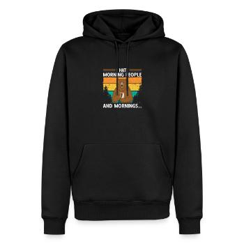 Ich hasse Morgenmenschen - I Hate Morning People - Männer Premium Bio Hoodie - Schwarz - Vorne - Nico (187cm)