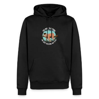 Ich Schlafe Nicht Vintage Ich Ruhe Nur Meine Augen - Männer Premium Bio Hoodie - Schwarz - Vorne - Nico (187cm)