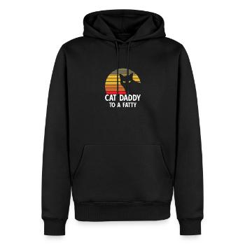 Katze schwarzes Kätzchen Vintage Sonnenuntergang - Männer Premium Bio Hoodie - Schwarz - Vorne - Nico (187cm)