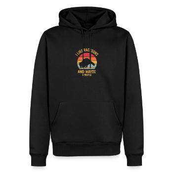 Waschbär Raccoon Vintage Müllpanda Opossum Sprüche - Männer Premium Bio Hoodie - Schwarz - Vorne - Nico (187cm)