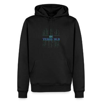 4. Geburtstag 4 Jahre alt Binärcode Coder - Männer Premium Bio Hoodie - Schwarz - Vorne - Nico (187cm)