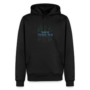 18. Geburtstag 18 Jahre alt Binärcode Coder - Männer Premium Bio Hoodie - Schwarz - Vorne - Nico (187cm)