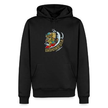 Indonésie Planche de Surf D’été Bali Barong Wave - Sweat à capuche Premium bio Homme - noir - Devant - Nico (187cm)