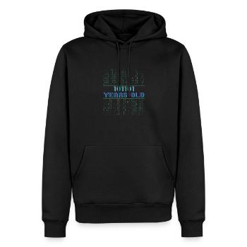 45. Geburtstag 45 Jahre alt Binärcode Coder - Männer Premium Bio Hoodie - Schwarz - Vorne - Nico (187cm)