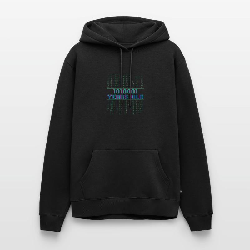 81st Birthday 81 years old Binary Code Coder Men’s Premium Organic Hoodie