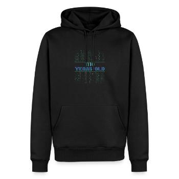 14. Geburtstag 14 Jahre alt Binärcode Coder - Männer Premium Bio Hoodie - Schwarz - Vorne - Nico (187cm)
