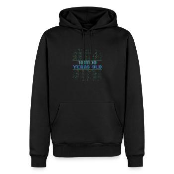 92nd Birthday 92 years old Binary Code Computer Science - Men’s Premium Organic Hoodie - black - Front - Nico (187cm)