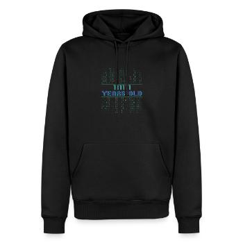 63rd Birthday 63 years old Binary Code Computer Science - Men’s Premium Organic Hoodie - black - Front - Nico (187cm)