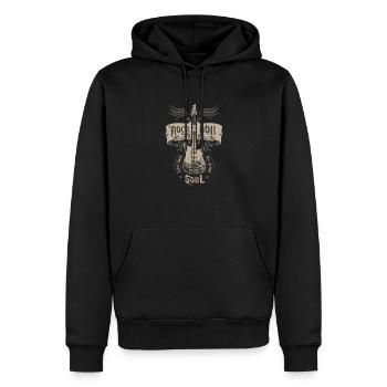 Rock and Roll – une âme rebelle - Sweat à capuche Premium bio Homme - noir - Devant - Nico (187cm)