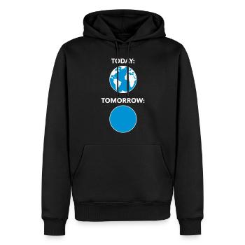 Today – Tomorrow / Globus (Klimawandel / 2C) - Männer Premium Bio Hoodie - Schwarz - Vorne - Nico (187cm)