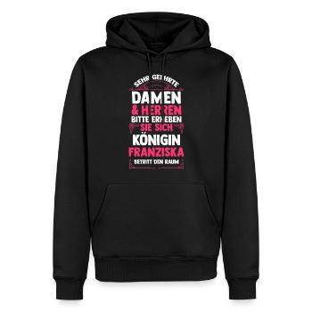 Franziska - Männer Premium Bio Hoodie - Schwarz - Vorne - Nico (187cm)