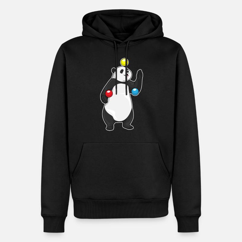 Panda Juggler Jonglerie - Sweat à capuche Premium bio Homme - noir
