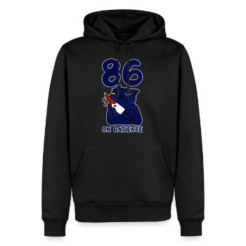 86 Sur la patience 4 - Sweat à capuche Premium bio Homme - noir - Devant - Nico (187cm)