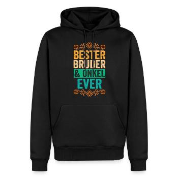 Bruder und Onkel - Männer Premium Bio Hoodie - Schwarz - Vorne - Nico (187cm)