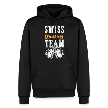 Suisse Drinking Team Suisse - Sweat à capuche Premium bio Homme - noir - Devant - Nico (187cm)