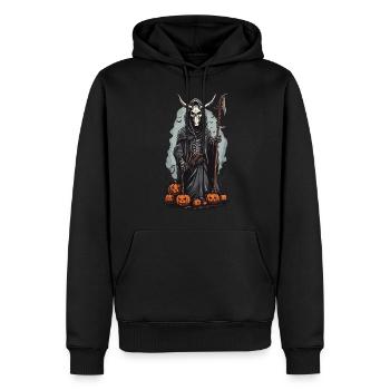 Grim Reaper Halloween Demonic Druid Design - Men’s Premium Organic Hoodie - black - Front - Nico (187cm)