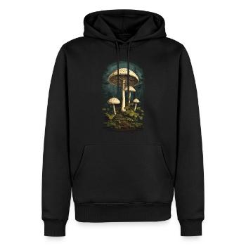 Feen Pilze Eingang zur Wichtelwelt Vintage Natur - Männer Premium Bio Hoodie - Schwarz - Vorne - Nico (187cm)