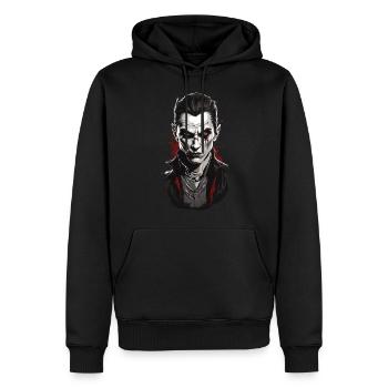 Vampire Night Sanglant Halloween Horreur Illustration - Sweat à capuche Premium bio Homme - noir - Devant - Nico (187cm)