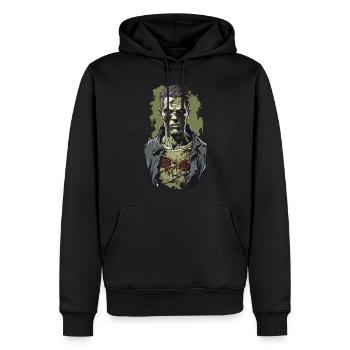 Zombie Night sur Halloween horreur Illustration - Sweat à capuche Premium bio Homme - noir - Devant - Nico (187cm)