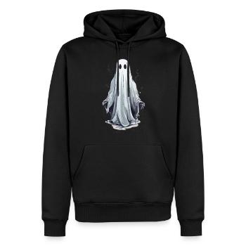 Halloween Geist Gruseliges Oktober Gespenst - Männer Premium Bio Hoodie - Schwarz - Vorne - Nico (187cm)