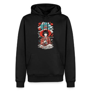 Japan Yokai Umbrella Vintage Demon Art Style - Men’s Premium Organic Hoodie - black - Front - Nico (187cm)