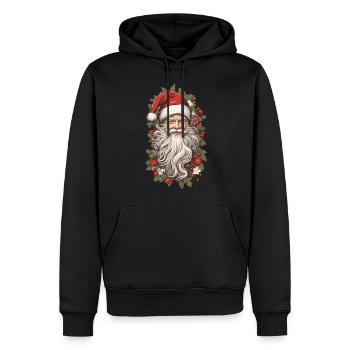 Nostalgischer Weihnachtszauber Weihnachtsmann - Männer Premium Bio Hoodie - Schwarz - Vorne - Nico (187cm)