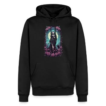 Anime Gothic Girl Magische Viktorianische Ästhet - Männer Premium Bio Hoodie - Schwarz - Vorne - Nico (187cm)