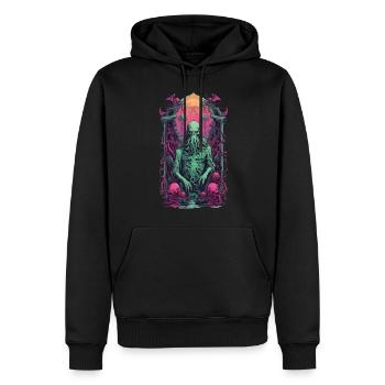 Cthulhu Gothic Vaporwave Halloween Design - Männer Premium Bio Hoodie - Schwarz - Vorne - Nico (187cm)