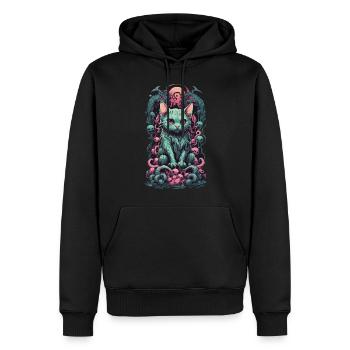 Katzen Dämon Tentakel Unterwelt Gothic Kunst - Männer Premium Bio Hoodie - Schwarz - Vorne - Nico (187cm)
