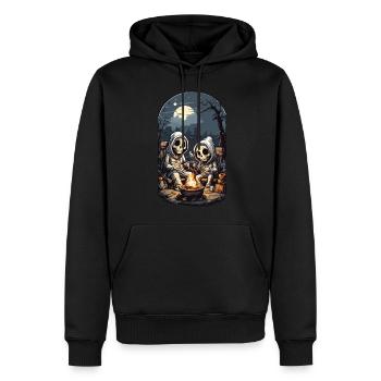 Lustige Skelette Halloween Lagerfeuer Party - Männer Premium Bio Hoodie - Schwarz - Vorne - Nico (187cm)