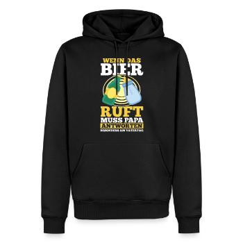 Papa Bier Vater Vatertag - Männer Premium Bio Hoodie - Schwarz - Vorne - Nico (187cm)