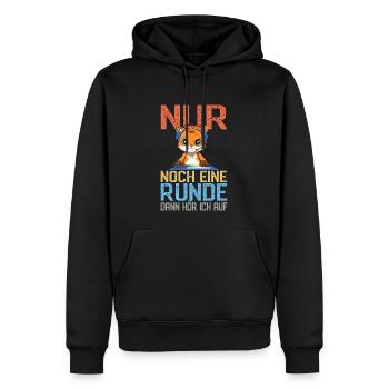 Retro Gaming Fuchs - Computerspiele Videospiele - Männer Premium Bio Hoodie - Schwarz - Vorne - Nico (187cm)