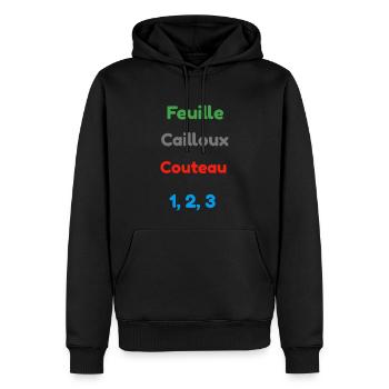 Spécial Halloween 2022 - Sweat à capuche Premium bio Homme - noir - Devant - Nico (187cm)