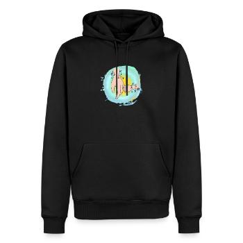 mains fleuries sans texte - Sweat à capuche Premium bio Homme - noir - Devant - Nico (187cm)