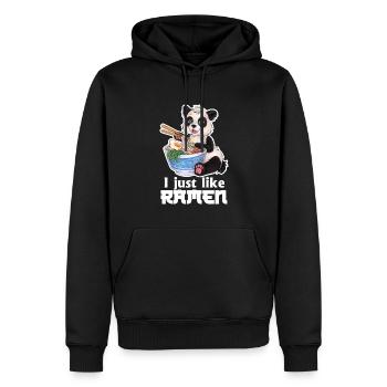 Niedlicher Großer Panda mit Ramen Nudeln Geschenk - Männer Premium Bio Hoodie - Schwarz - Vorne - Nico (187cm)