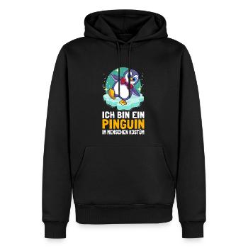 Je suis un pingouin en costume humain Pingouins - Sweat à capuche Premium bio Homme - noir - Devant - Nico (187cm)