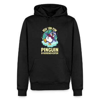 Je suis un pingouin en costume humain Pingouins - Sweat à capuche Premium bio Homme - noir - Devant - Nico (187cm)