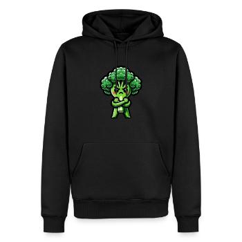 Brocoli en colère - Sweat à capuche Premium bio Homme - noir - Devant - Nico (187cm)
