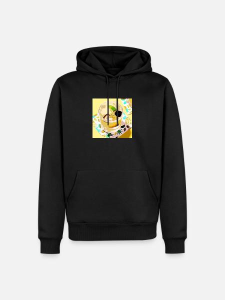 Comic Cocktail - Männer Premium Bio Hoodie - Schwarz