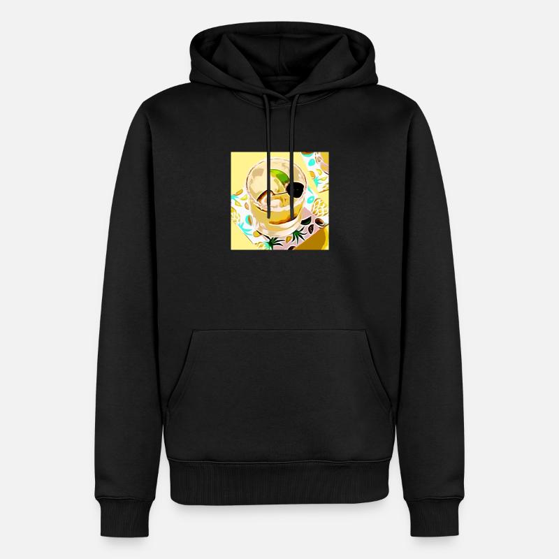 Comic Cocktail - Männer Premium Bio Hoodie - Schwarz