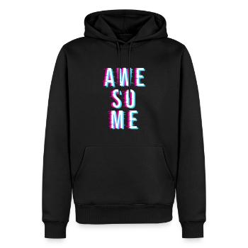 AWESOME - Männer Premium Bio Hoodie - Schwarz - Vorne - Nico (187cm)